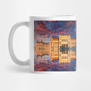 sunrise reflections Hungarian Parliament Building Mug